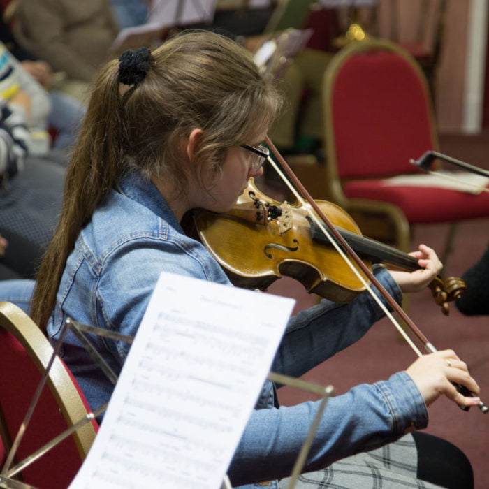 Violin Pupil in Orchestra